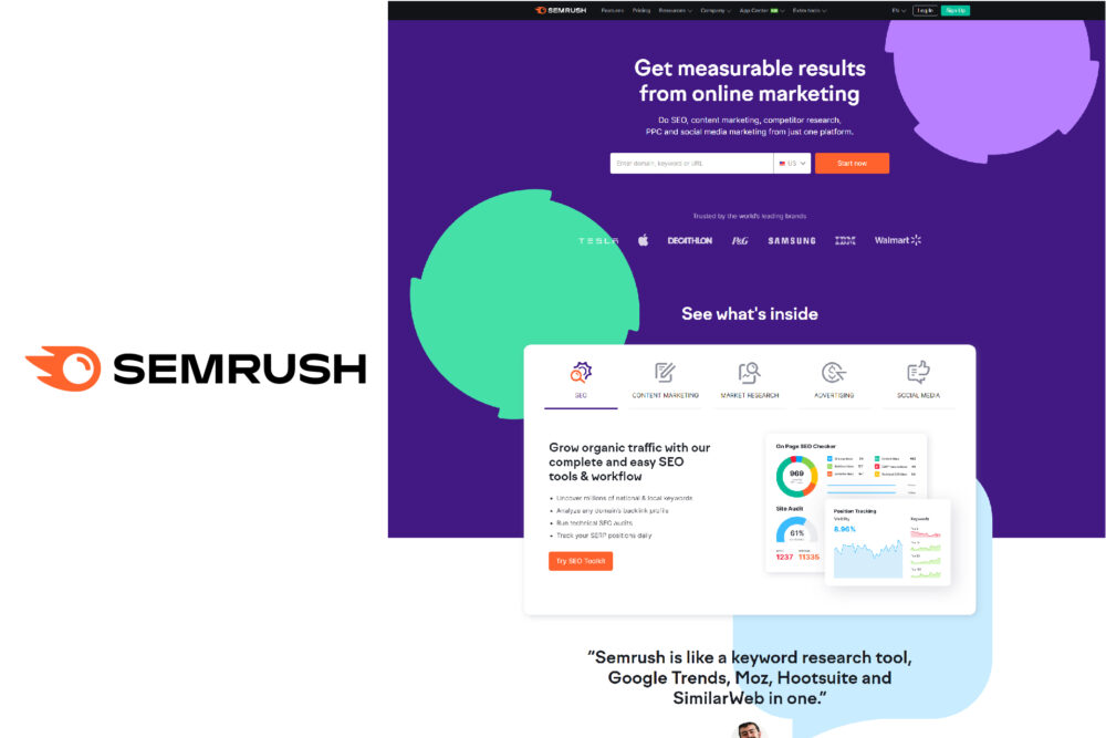 SEmRush Website Homepage