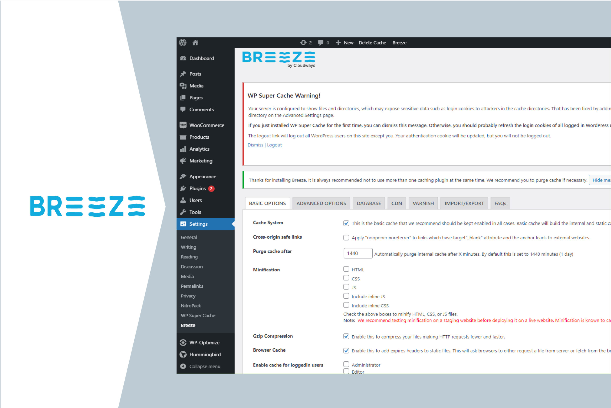 Breeze Cache plugin for WordPress