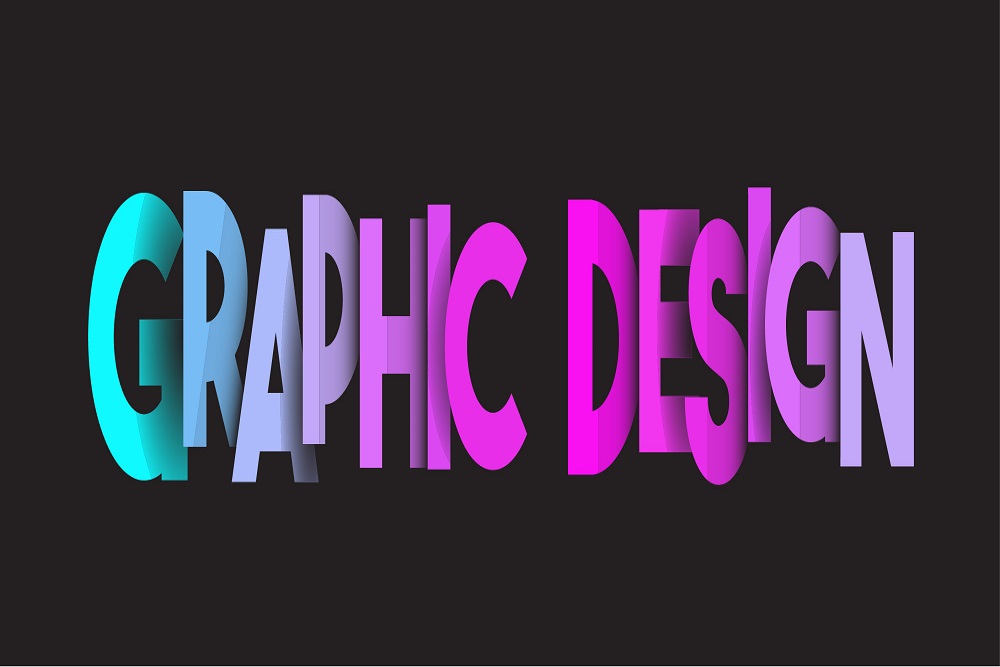 Graphic design written in multiclours