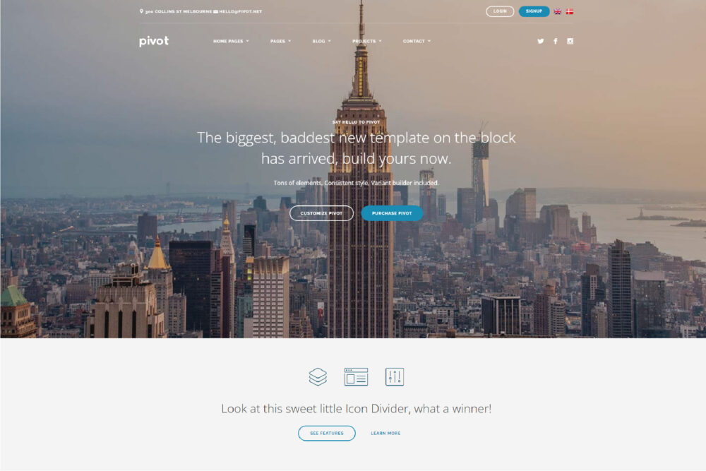 Pivot website template