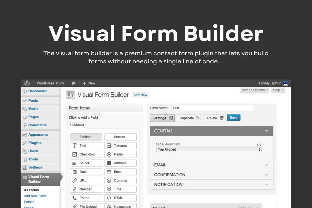 Visual form builder