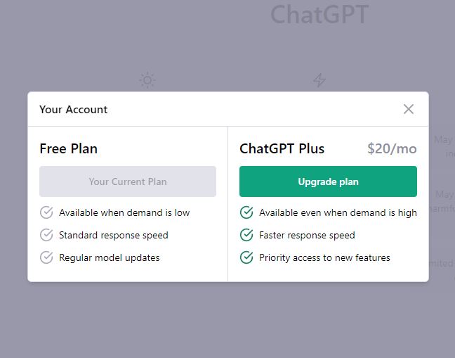 chatgpt pricing plan