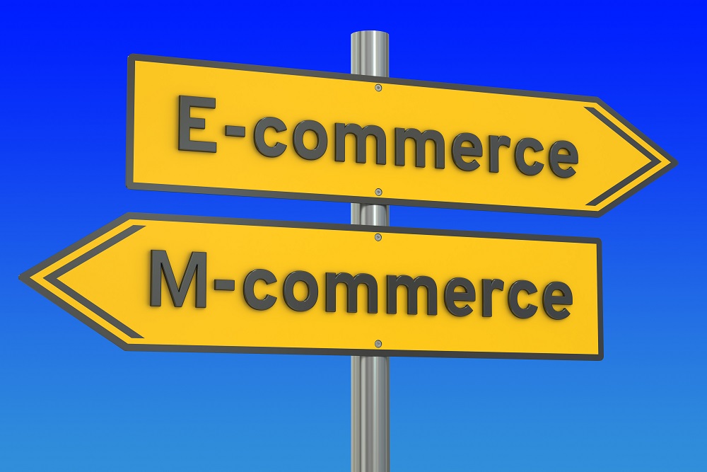 e-commerce or m-commerce|Concluding|Product package boxes and shopping bag in cart with laptop computer which web store shop on screen for online shopping and delivery concept|Location Tracking|Marketing and costs|M-Commerce|Online shopping|Omi Channels prototype|Push notifications|Security