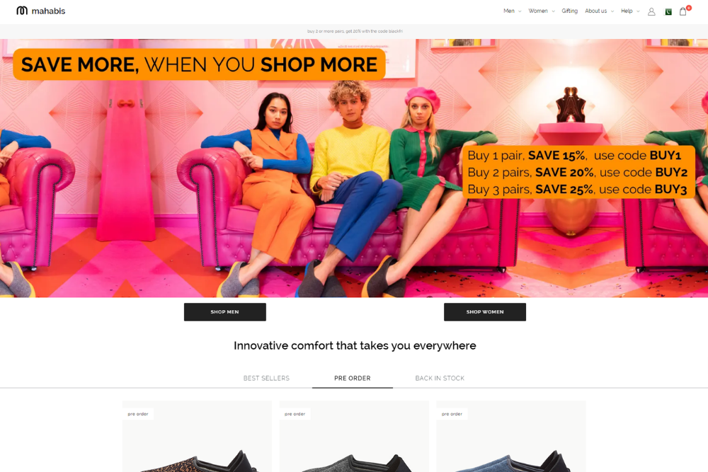 mahabis e-commerce website design