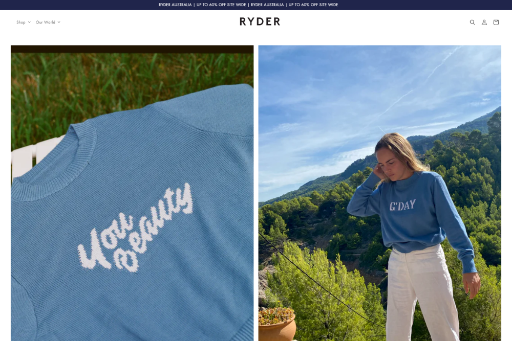 ryder e-commerce web design